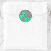 The Great Wave Seafoam Groen & Grijs Ronde Sticker (Tas)