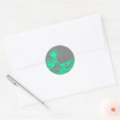 The Great Wave Seafoam Groen & Grijs Ronde Sticker (Envelop)