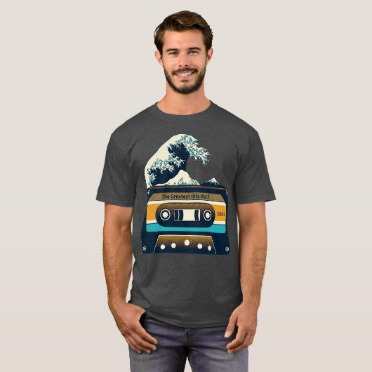 The Great Wave Song of Kanagawa Cassette by Tobe F T-shirt (Voorkant volledig)