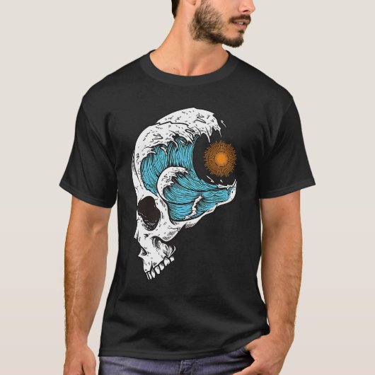 The Great Wave & Sun Big Wave Cool Graphics for T-shirt (Voorkant)