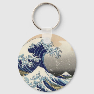 The Great Wave, van Hokusai, Fine Art Sleutelhanger
