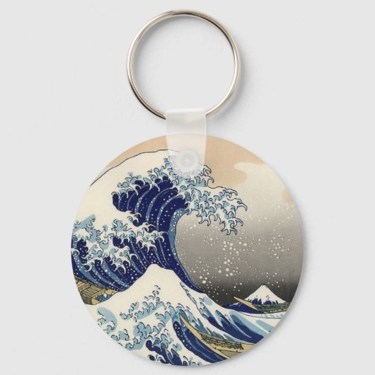 The Great Wave, van Hokusai, Fine Art Sleutelhanger (Voorkant)
