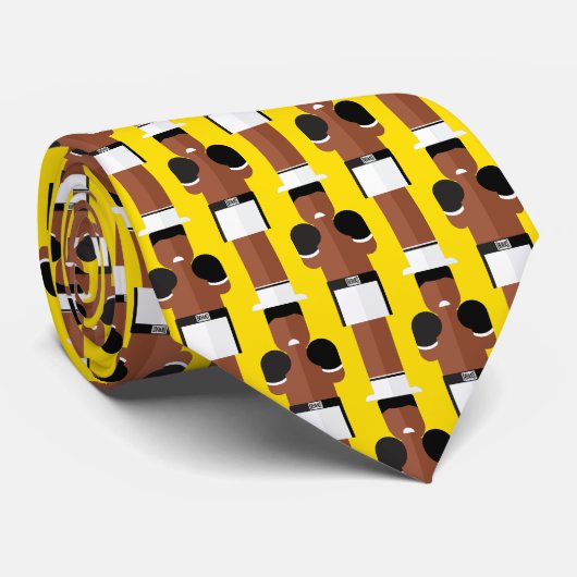The Greatest – Boxing Legend Pattern Tie Stropdas (Opgerold)