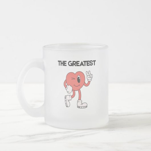 The Greatest Coffee Mug- Frosted Glass Matglas Koffiemok (Links)
