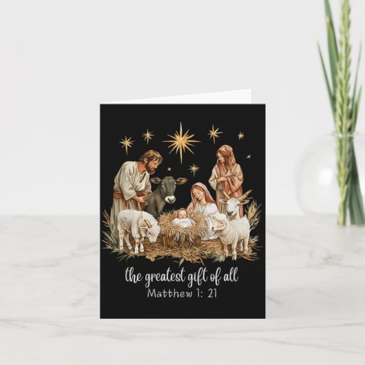 The Greatest For All Christmas Nativity Jesus Chri Kaart (Voorkant)