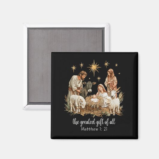 The Greatest For All Christmas Nativity Jesus Chri Magneet (Voorkant / Achterkant)