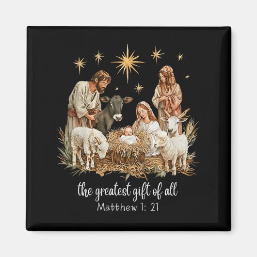 The Greatest For All Christmas Nativity Jesus Chri Magneet (Voorkant)