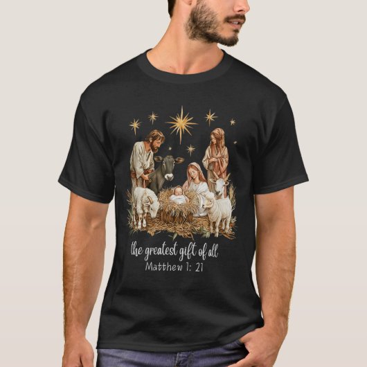 The Greatest For All Christmas Nativity Jesus Chri T-shirt (Voorkant)
