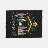 The Greatest Gift For All Christmas Nativity Jesus Fleece Deken (Voorkant (Horizontaal))