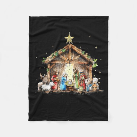 The Greatest Gift For All Christmas Nativity Jesus Fleece Deken (Voorkant)