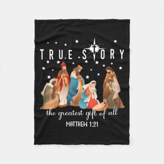The Greatest Gift For All Christmas Nativity Jesus Fleece Deken (Voorkant)