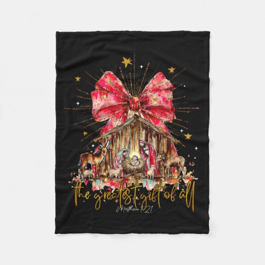 The Greatest Gift For All Christmas Nativity Jesus Fleece Deken (Voorkant)