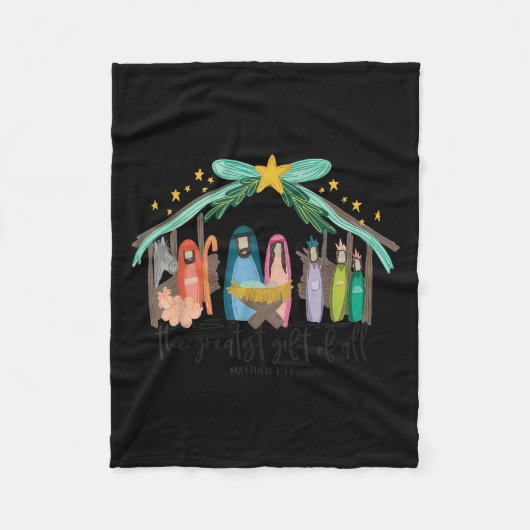 The Greatest Gift For All Christmas Nativity Jesus Fleece Deken (Voorkant)