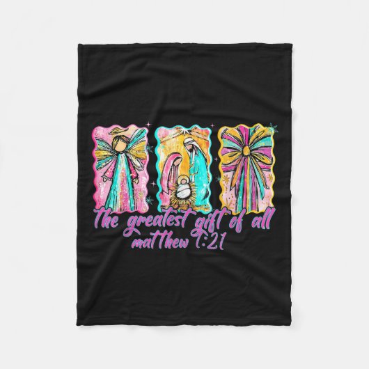 The Greatest Gift For All Christmas Nativity Jesus Fleece Deken (Voorkant)