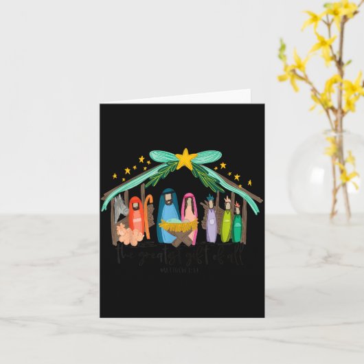 The Greatest Gift For All Christmas Nativity Jesus Kaart (Gele Bloem)