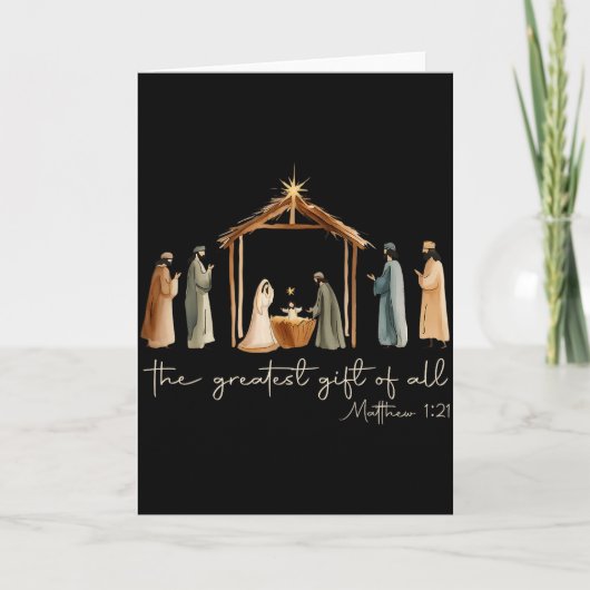 The Greatest Gift For All Christmas Nativity Jesus Kaart (Voorkant)
