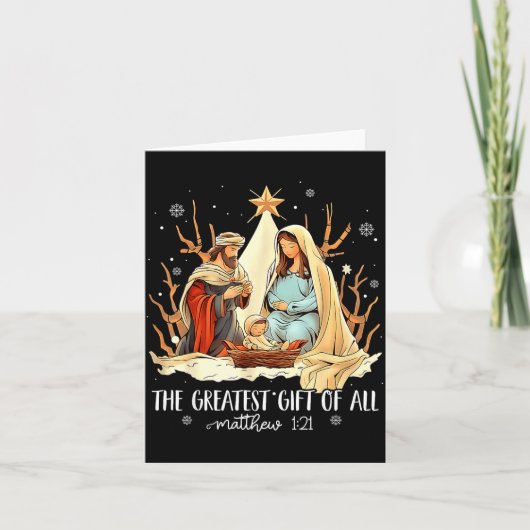 The Greatest Gift For All Christmas Nativity Jesus Kaart (Voorkant)