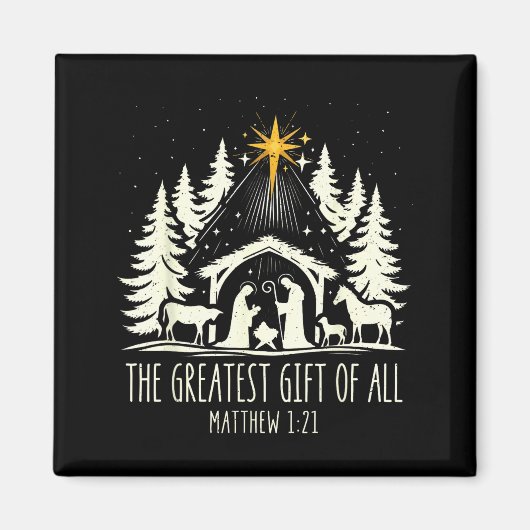 The Greatest Gift For All Christmas Nativity Jesus Magneet (Voorkant)