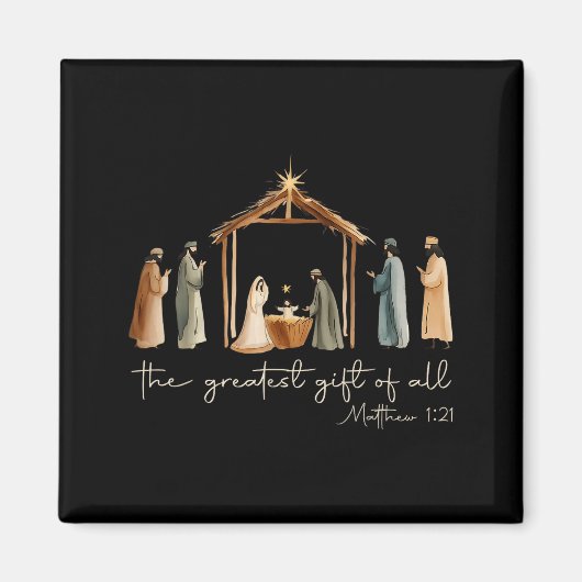 The Greatest Gift For All Christmas Nativity Jesus Magneet (Voorkant)