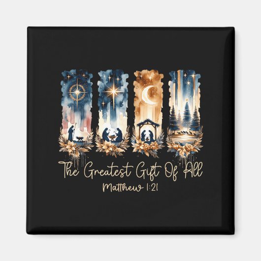 The Greatest Gift For All Christmas Nativity Jesus Magneet (Voorkant)