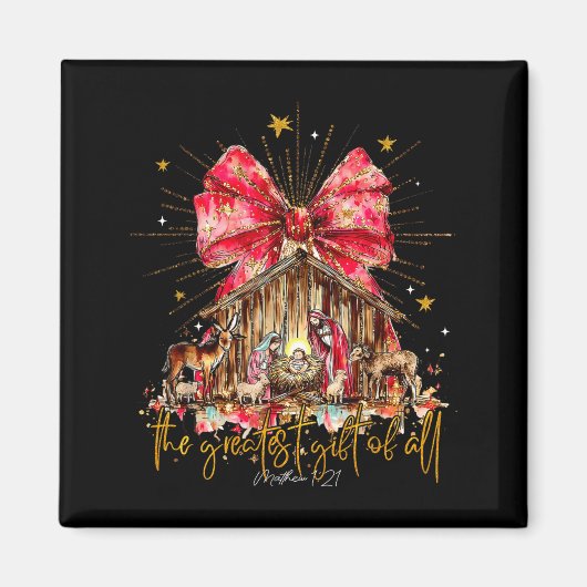 The Greatest Gift For All Christmas Nativity Jesus Magneet (Voorkant)
