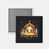 The Greatest Gift For All Christmas Nativity Jesus Magneet (Voorkant / Achterkant)