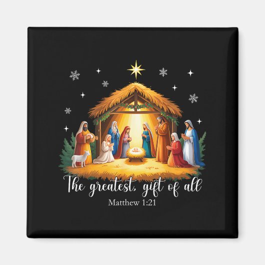 The Greatest Gift For All Christmas Nativity Jesus Magneet (Voorkant)