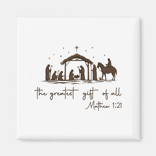 The Greatest Gift For All Christmas Nativity Jesus Magneet (Voorkant)