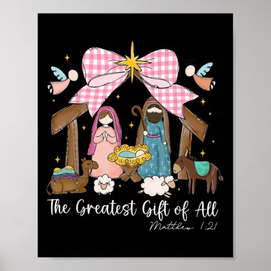 The Greatest Gift For All Christmas Nativity Jesus Poster (Voorkant)