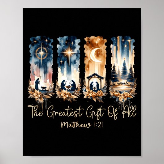 The Greatest Gift For All Christmas Nativity Jesus Poster (Voorkant)