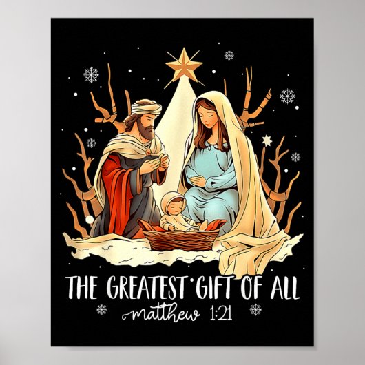 The Greatest Gift For All Christmas Nativity Jesus Poster (Voorkant)