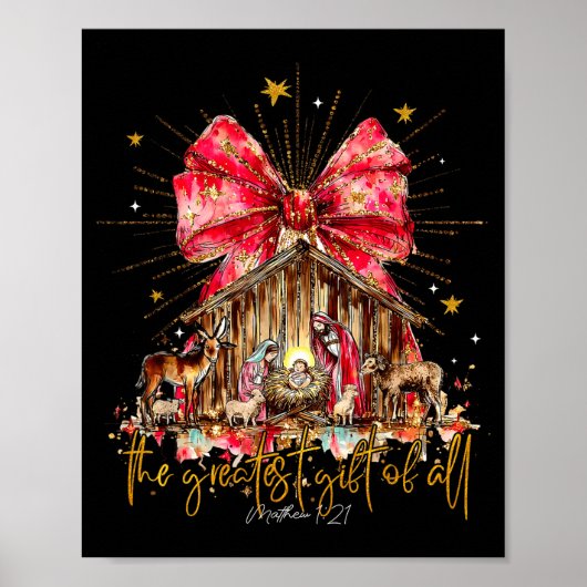 The Greatest Gift For All Christmas Nativity Jesus Poster (Voorkant)