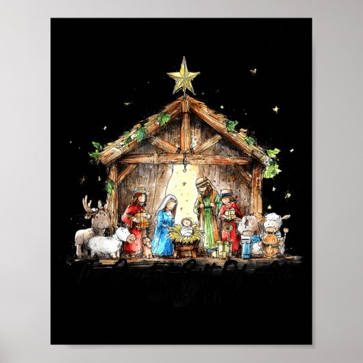 The Greatest Gift For All Christmas Nativity Jesus Poster (Voorkant)