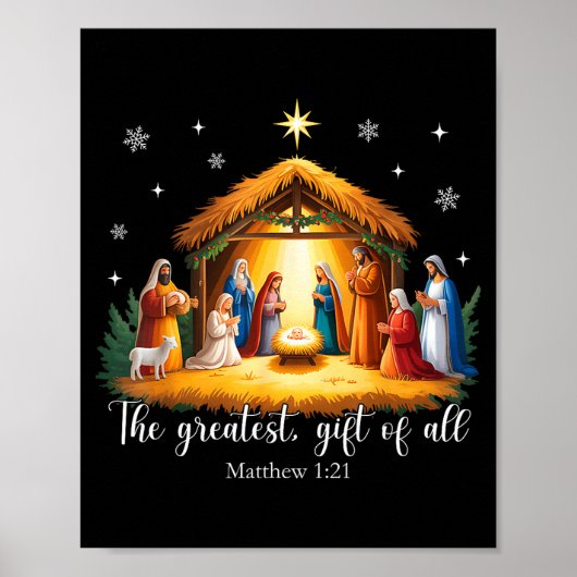 The Greatest Gift For All Christmas Nativity Jesus Poster (Voorkant)