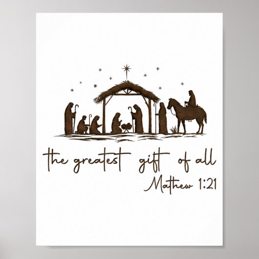 The Greatest Gift For All Christmas Nativity Jesus Poster (Voorkant)