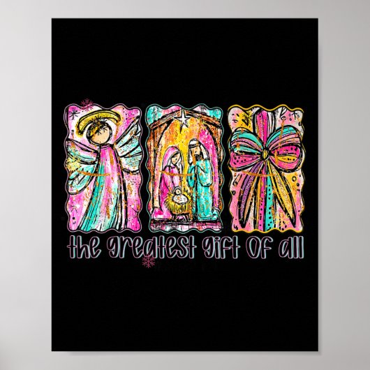 The Greatest Gift For All Christmas Nativity Jesus Poster (Voorkant)