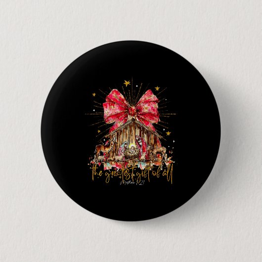 The Greatest Gift For All Christmas Nativity Jesus Ronde Button 5,7 Cm (Voorkant)