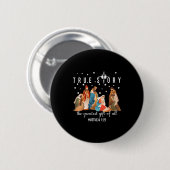 The Greatest Gift For All Christmas Nativity Jesus Ronde Button 5,7 Cm (Voorkant /achterkant)