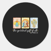 The Greatest Gift For All Christmas Nativity Jesus Ronde Sticker (Voorkant)