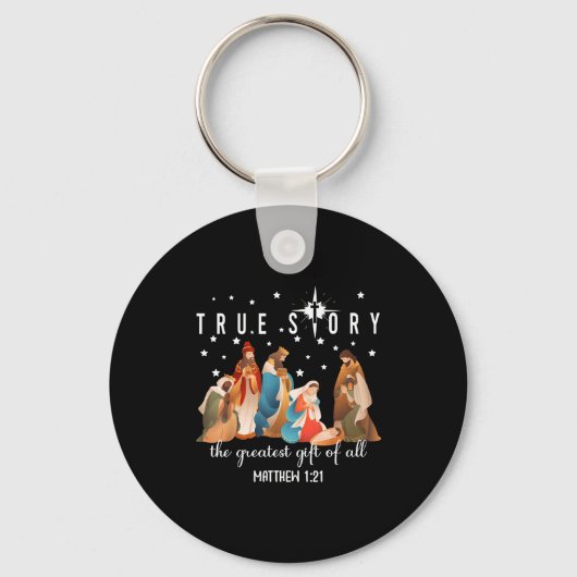The Greatest Gift For All Christmas Nativity Jesus Sleutelhanger (Voorkant)