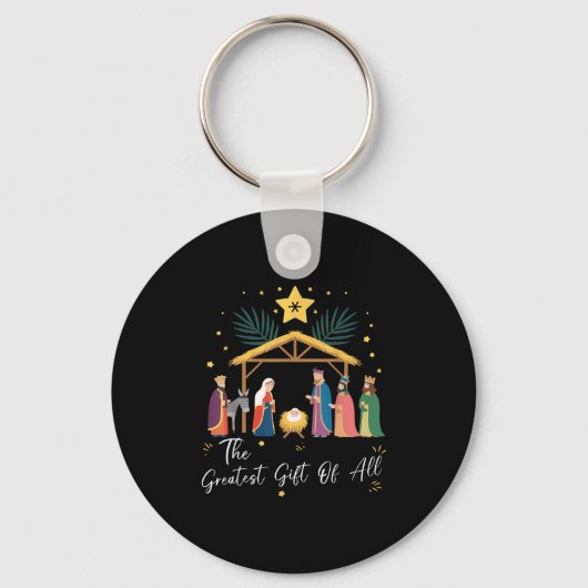 The Greatest Gift For All Christmas Nativity Jesus Sleutelhanger (Voorkant)