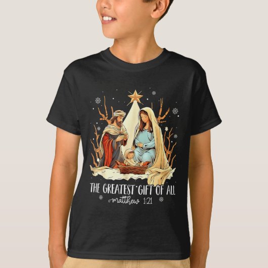 The Greatest Gift For All Christmas Nativity Jesus T-shirt (Voorkant)
