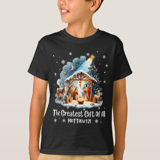 The Greatest Gift For All Christmas Nativity Jesus T-shirt (Voorkant)