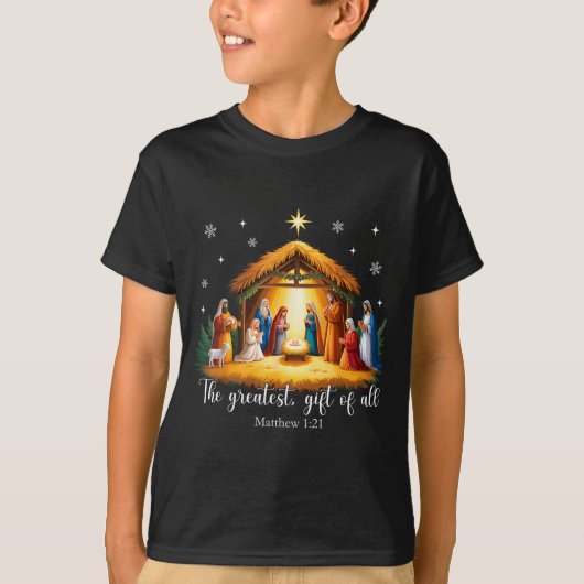 The Greatest Gift For All Christmas Nativity Jesus T-shirt (Voorkant)