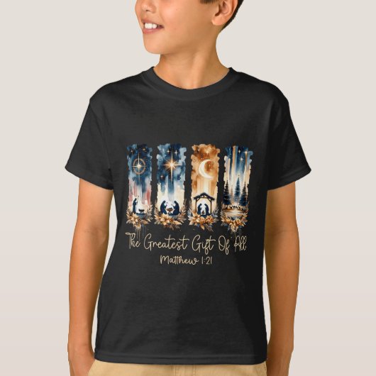 The Greatest Gift For All Christmas Nativity Jesus T-shirt (Voorkant)