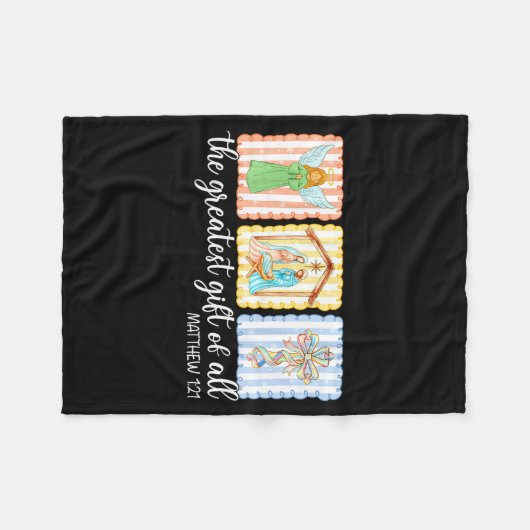 The Greatest Gift Of All Christmas Nativity Jesus  Fleece Deken (Voorkant (Horizontaal))