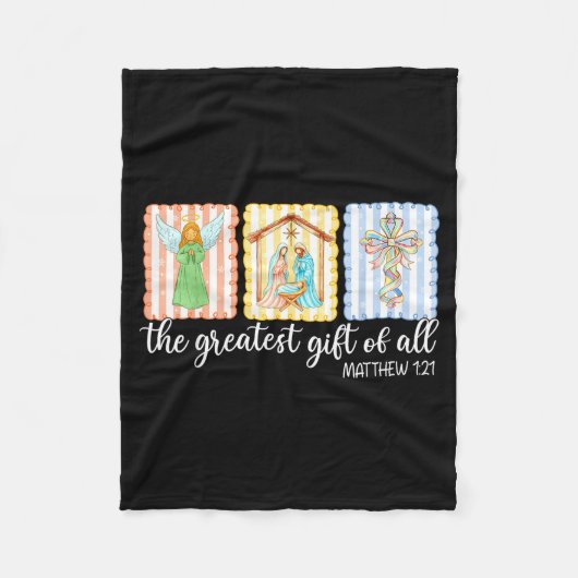 The Greatest Gift Of All Christmas Nativity Jesus  Fleece Deken (Voorkant)