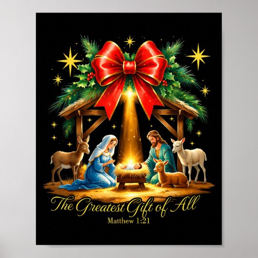 The Greatest Gift Of All Nativity Christian Christ Poster (Voorkant)