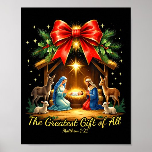The Greatest Gift Of All Nativity Christian Christ Poster (Voorkant)