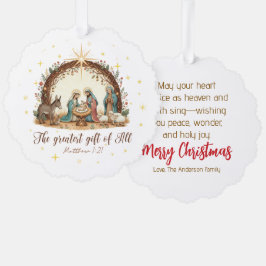 The Greatest Gift of All” Nativity  Ornament Kaart